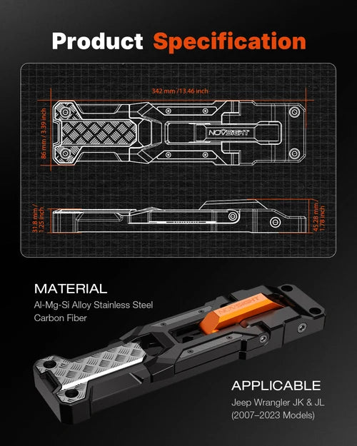 【NOVSIGHT】Side Door Step Folding Foot Pedal For Jeep Wrangler JL/JK 2007~