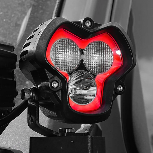 【NOVSIGHT】HALO SEシリーズ 3インチ LED Pod Lights with Red and White DRL
