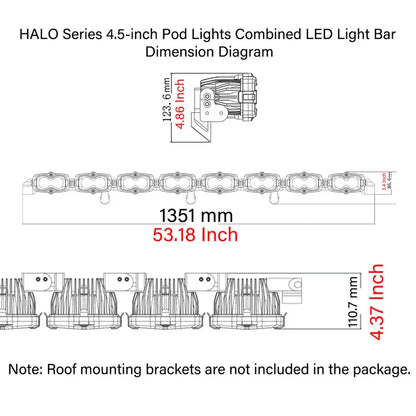 【NOVSIGHT】 HALOシリーズ 4.5インチ Pod Lights Combined LED Light Bar (52インチ)　-JL/JT-