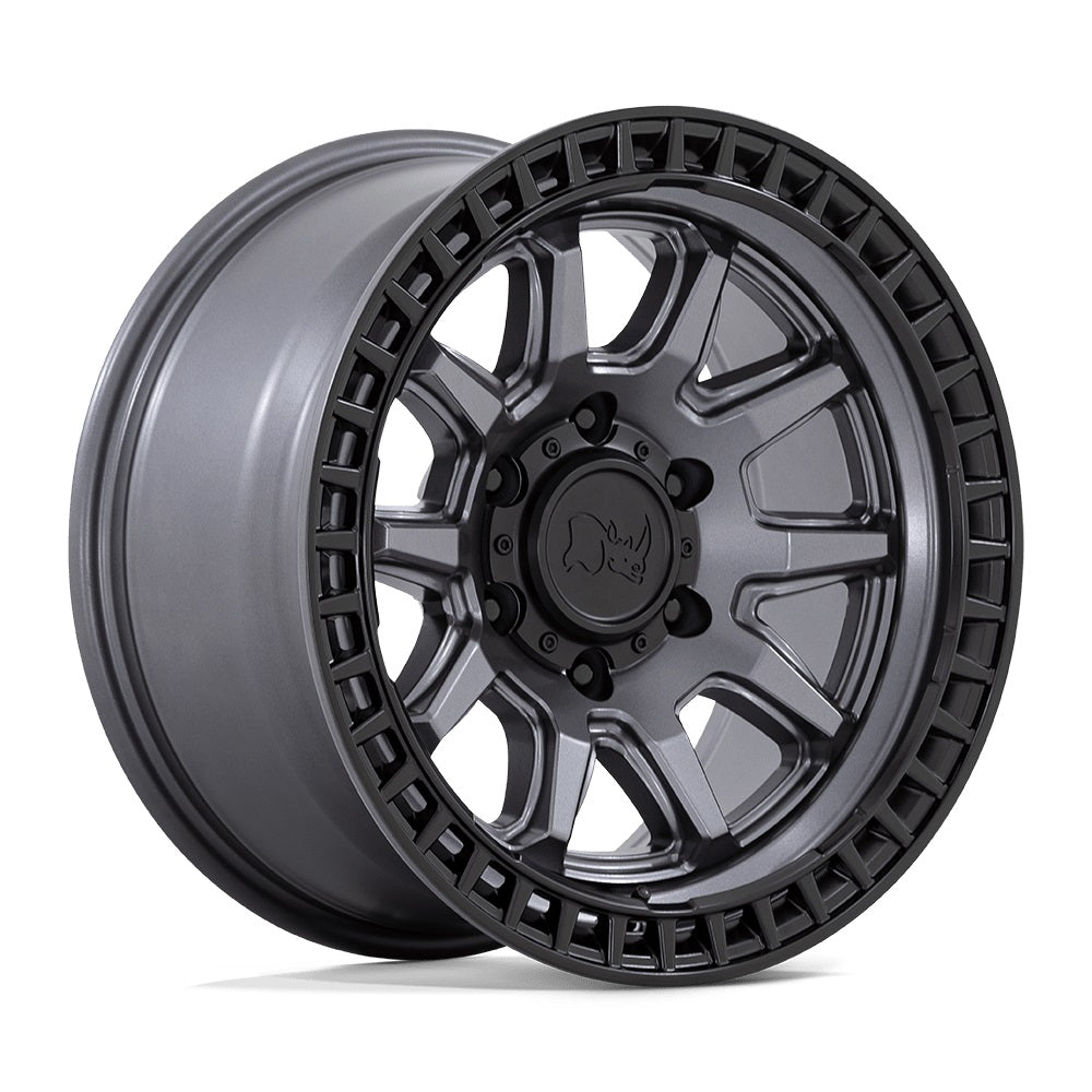 BLACK RHINO CALICO マットガンメタル/ブラックリップ 17インチアルミホイール 17X8.5 5H 127 +34 JKラングラー/JLラングラー/JTグラディエーター