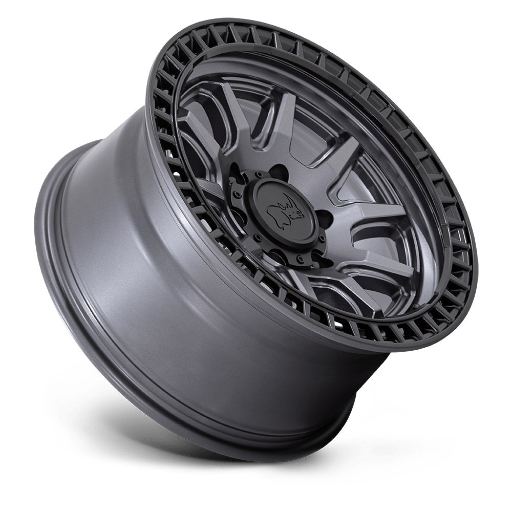 BLACK RHINO CALICO マットガンメタル/ブラックリップ 17インチアルミホイール 17X8.5 5H 127 +34 JKラングラー/JLラングラー/JTグラディエーター