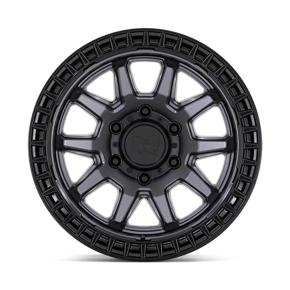 BLACK RHINO CALICO マットガンメタル/ブラックリップ 17インチアルミホイール 17X8.5 5H 127 +34 JKラングラー/JLラングラー/JTグラディエーター
