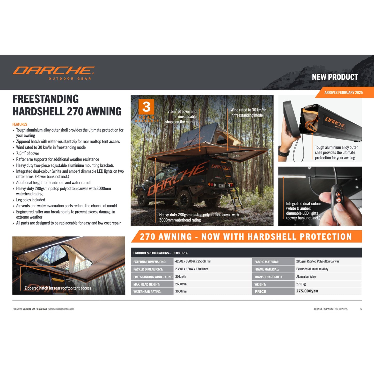 FREESTD HARDSHELL 270 AWNING【DARCHE】【ダーチ】 【AWNINGS】【オーニング】