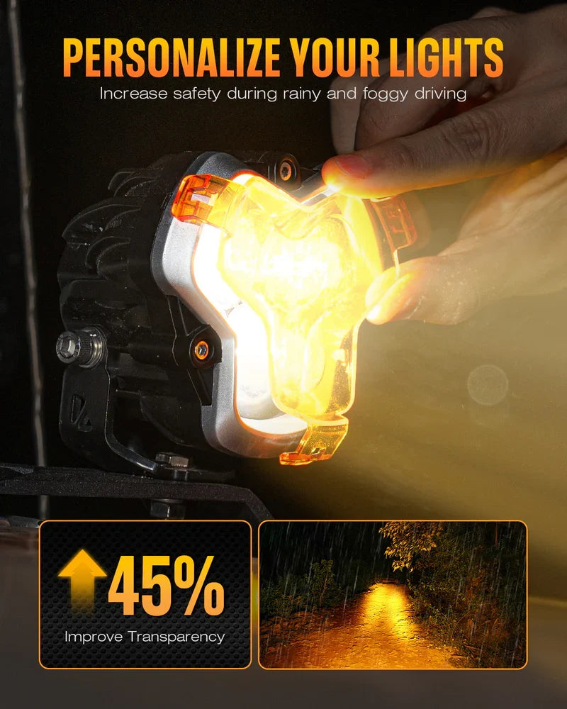 【NOVSIGHT】HALOシリーズ 3インチ LED Pod Lights with DRL 48W Twin Light Kit System Pair