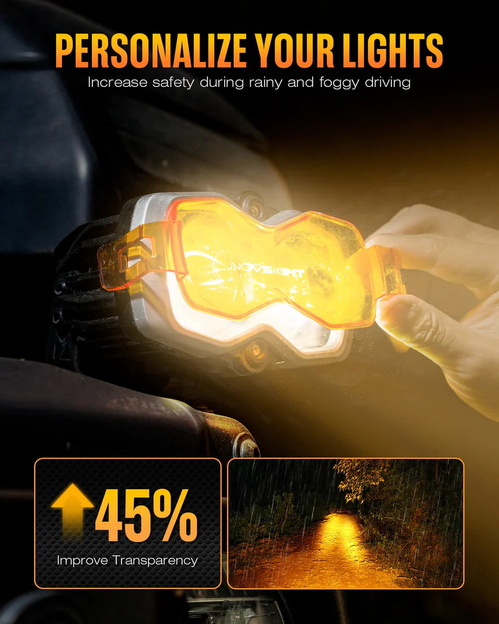 【NOVSIGHT】HALOシリーズ 4.5インチ LED Pod Lights with DRL 35W Twin Light Kit System Pair