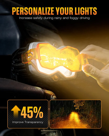 【NOVSIGHT】HALOシリーズ 4.5インチ LED Pod Lights with DRL 35W Twin Light Kit System Pair