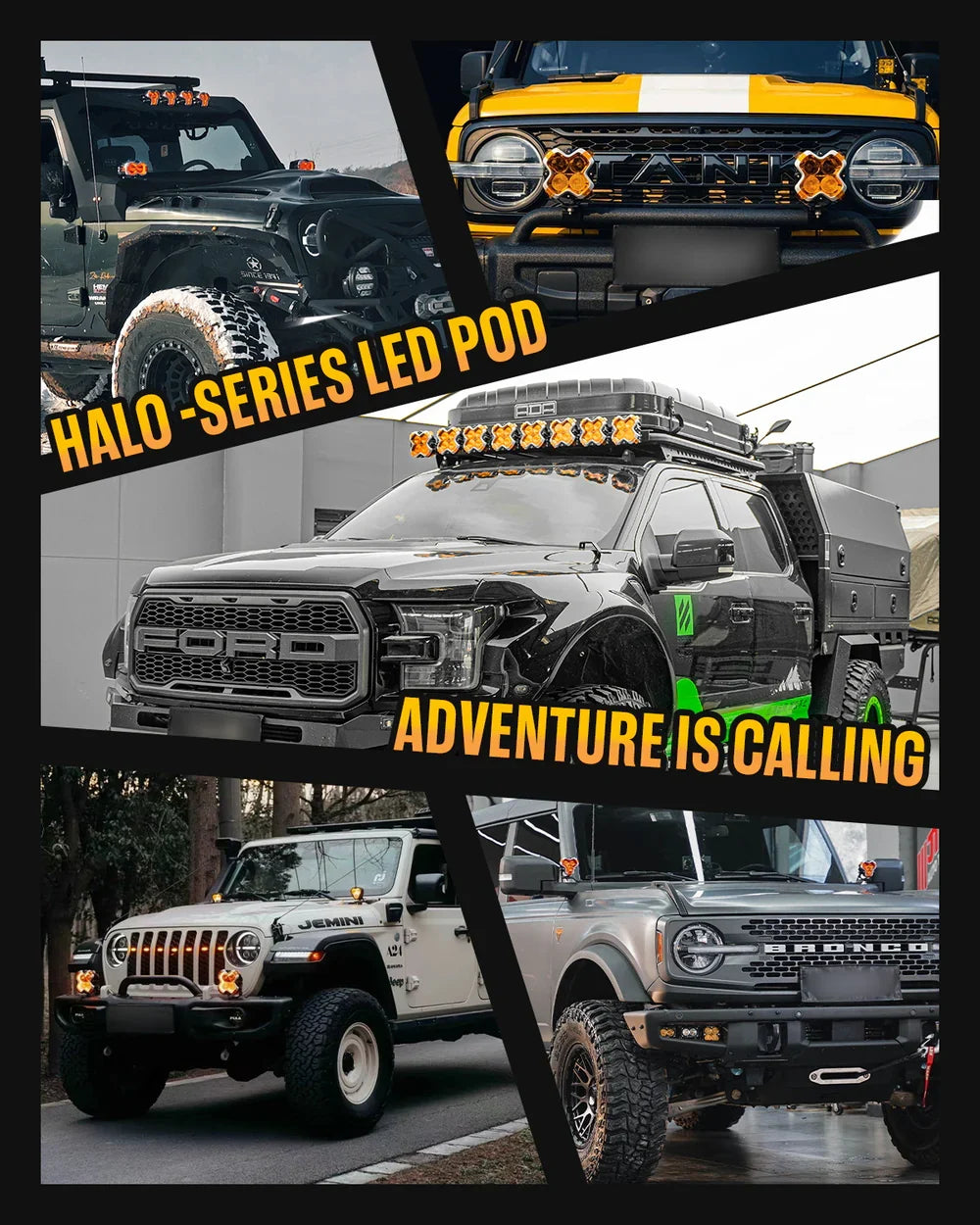 【NOVSIGHT】HALOシリーズ 4.5インチ LED Pod Lights with DRL 35W Twin Light Kit System Pair