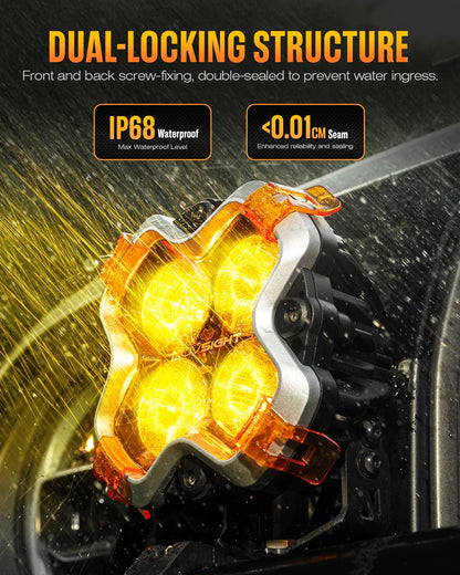 【NOVSIGHT】HALOシリーズ 6インチ LED Pod Lights with DRL 60W Twin Light Kit System Pair