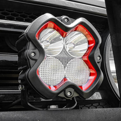 【NOVSIGHT】HALO SEシリーズ 6インチ LED Pod Lights with Red and White DRL