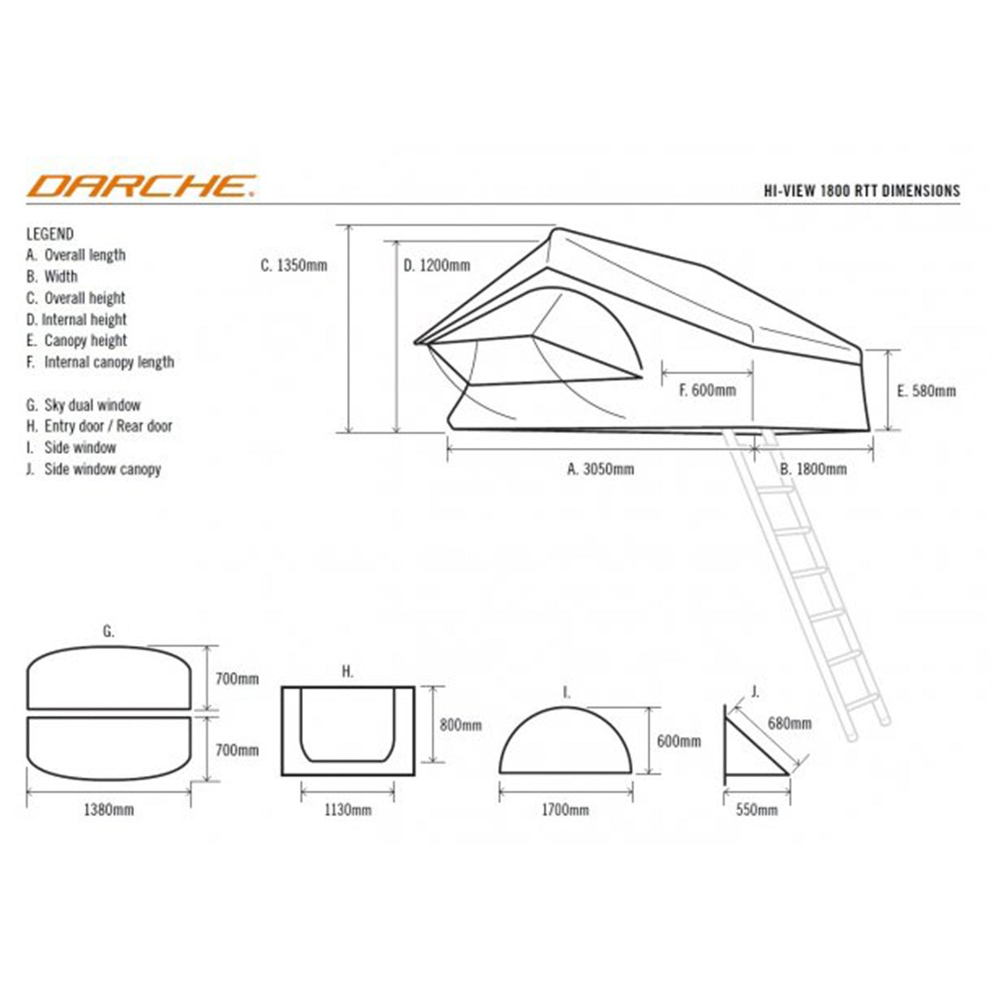 HI-VIEW1800【DARCHE】【ダーチ】 【ROOF TOP TENT】【ルーフトップテント】