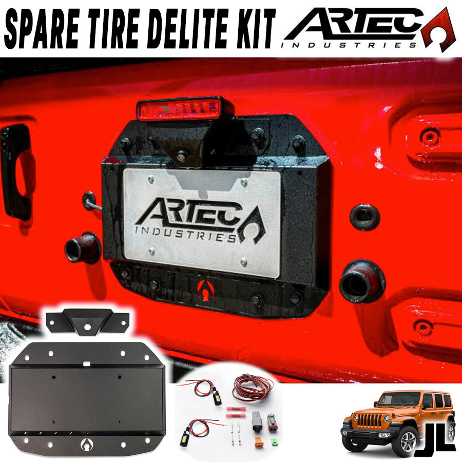 ARTEC ( アーテック ) スペアタイヤデリートキット 背面タイヤレスキット ナンバー灯付属 JLラングラー スペアタイヤレス 背面デリートキット