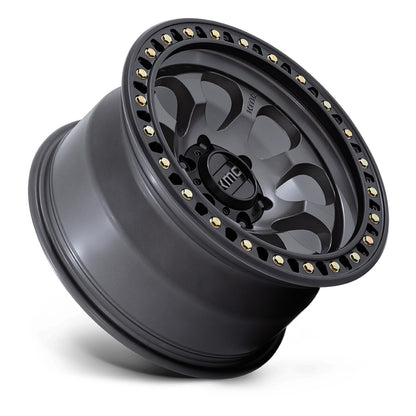 KMC (ケイエムシー) RIOT SBL アンスラサイト/サテンブラック 17インチアルミホイール 17x8.5J 5H 127 +10 JKラングラー/JLラングラー/JTグラディエーター