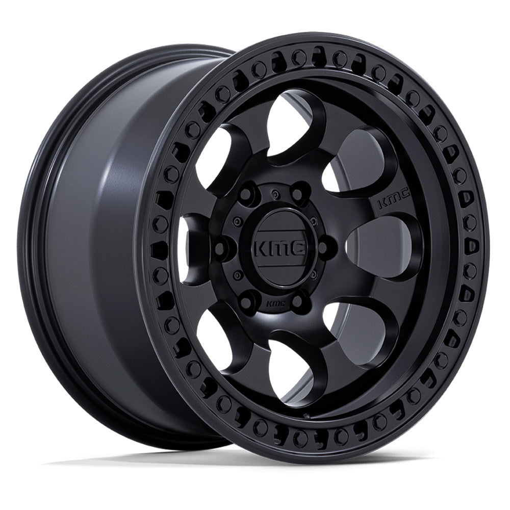 KMC (ケイエムシー) RIOT SBL サテンブラック 17インチアルミホイール 17x8.5J 5H 127 +10 JKラングラー/JLラングラー/JTグラディエーター