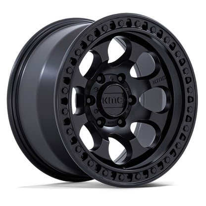 KMC (ケイエムシー) RIOT SBL サテンブラック 17インチアルミホイール 17x8.5J 5H 127 +10 JKラングラー/JLラングラー/JTグラディエーター