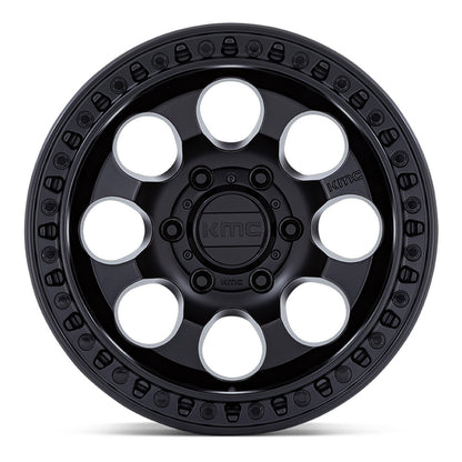 KMC (ケイエムシー) RIOT SBL サテンブラック 17インチアルミホイール 17x8.5J 5H 127 +10 JKラングラー/JLラングラー/JTグラディエーター