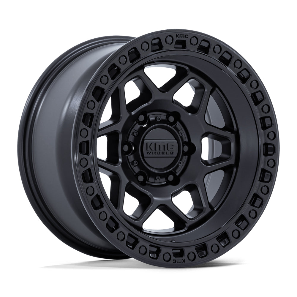 KMC (ケイエムシー) KM553 TORX 17インチアルミホイール マットブラック/グロスブラックリップ 17x8.5J 5H 127 +25 ジープ JKラングラー/JLラングラー/JTグラディエーター