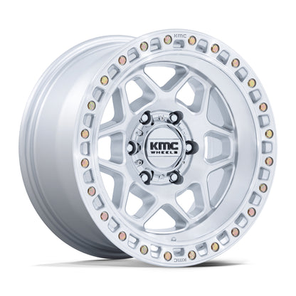 KMC (ケイエムシー) KM553 TORX ( トルクス ) 17インチアルミホイール グロスシルバー/マシンドフェイス 17x8.5J 5H 127 +25 ジープ JKラングラー/ JLラングラー/ JTグラディエーター
