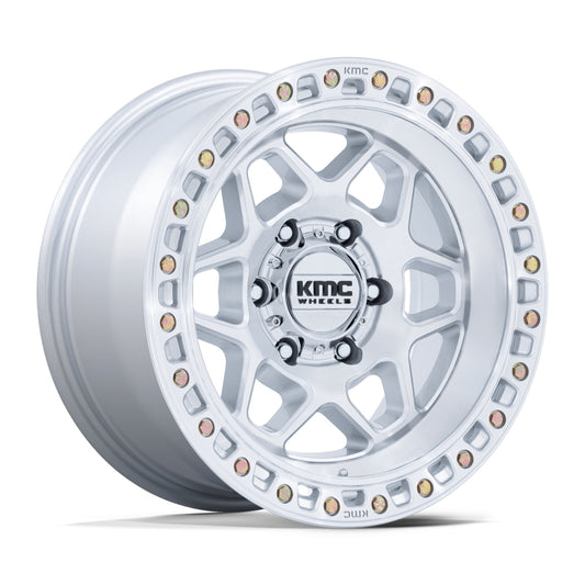 KMC (ケイエムシー) KM553 TORX ( トルクス ) 17インチアルミホイール グロスシルバー/マシンドフェイス 17x8.5J 5H 127 +25 ジープ JKラングラー/ JLラングラー/ JTグラディエーター