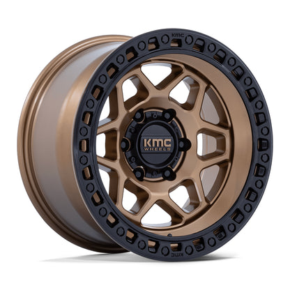 KMC (ケイエムシー) KM553 TORX 17インチアルミホイール マットブロンズ/グロスブラックリップ 17x8.5J 5H 127 +25 ジープ JKラングラー/ JLラングラー/ JTグラディエーター