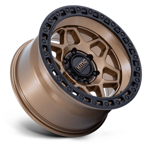 KMC (ケイエムシー) KM553 TORX 17インチアルミホイール マットブロンズ/グロスブラックリップ 17x8.5J 5H 127 +25 ジープ JKラングラー/ JLラングラー/ JTグラディエーター