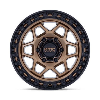 KMC (ケイエムシー) KM553 TORX 17インチアルミホイール マットブロンズ/グロスブラックリップ 17x8.5J 5H 127 +25 ジープ JKラングラー/ JLラングラー/ JTグラディエーター