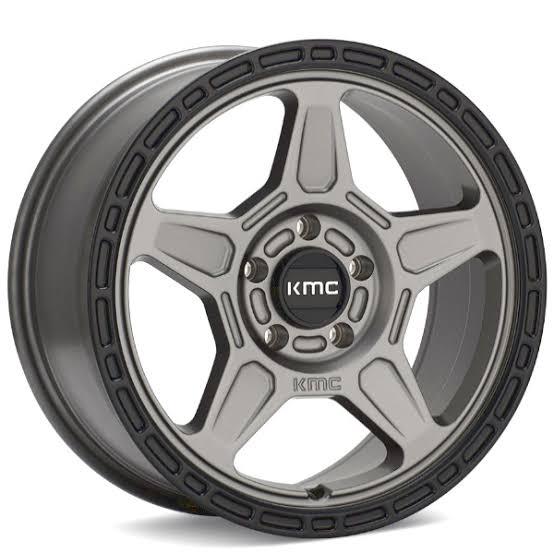KMC (ケーエムシー) ALPINE KM721 サテングレイ/ブラックリップ 17インチアルミホイール 17X8 5H 127 +38 JKラングラー/JLラングラー/JTグラディエーター