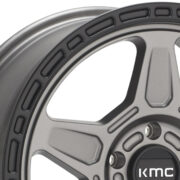 KMC (ケーエムシー) ALPINE KM721 サテングレイ/ブラックリップ 17インチアルミホイール 17X8 5H 127 +38 JKラングラー/JLラングラー/JTグラディエーター
