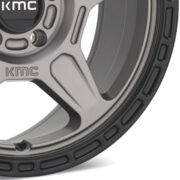 KMC (ケーエムシー) ALPINE KM721 サテングレイ/ブラックリップ 17インチアルミホイール 17X8 5H 127 +38 JKラングラー/JLラングラー/JTグラディエーター