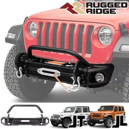 RUGGED RIDGE (ラギッドリッジ) ARCUS フロントバンパー（オーバーライドバー付き）ウインチマウント付き JLラングラー / JTグラディエーター