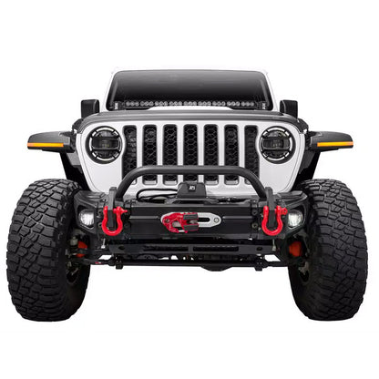 RUGGED RIDGE (ラギッドリッジ) ARCUS フロントバンパー（オーバーライドバー付き）ウインチマウント付き JLラングラー / JTグラディエーター