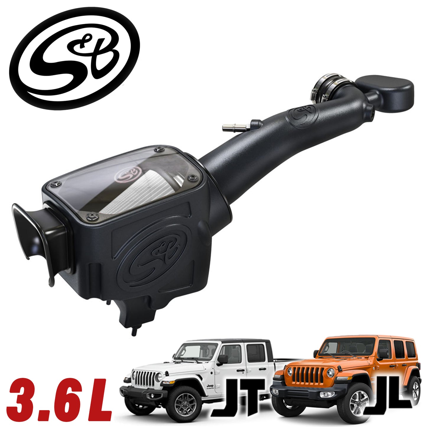 S&B FILTERS （エスアンドビーフィルター) コールドエアーインテイク エアーフィルター JLラングラー 3.6L 乾式 (ドライフィルター )