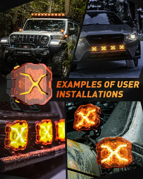 【NOVSIGHT】Xシリーズ 4インチ LED Pod Light X-Line DRL Driving Beam