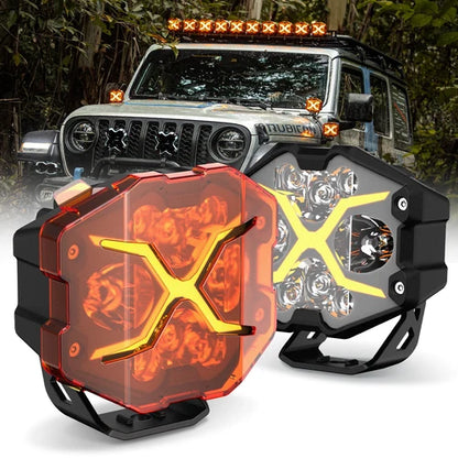 【NOVSIGHT】Xシリーズ 4インチ LED Pod Light X-Line DRL Driving Beam