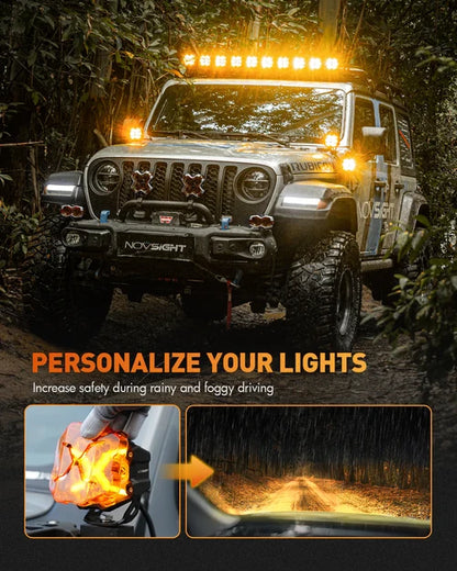 【NOVSIGHT】Xシリーズ 4インチ LED Pod Light X-Line DRL Driving Beam