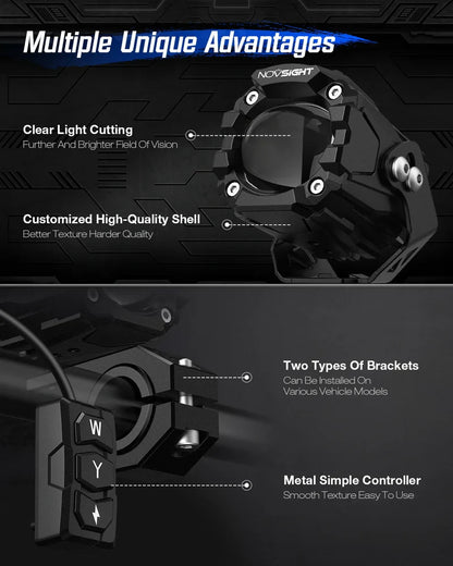 【NOVSIGHT】CYBERシリーズ 2 インチ LED Pods Off-road Motorcycle UTV ATV Driving Lights Multi Modes