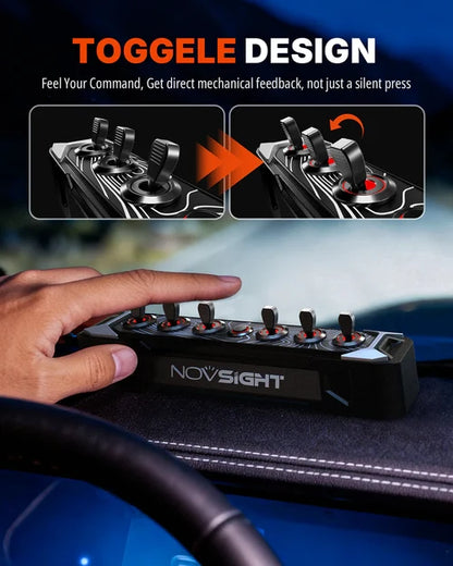 【NOVSIGHT】CYBERシリーズ 6ギャング Toggle Switch Wireless-Control