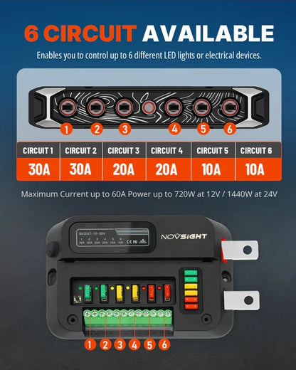 【NOVSIGHT】CYBERシリーズ 6ギャング Toggle Switch Wireless-Control