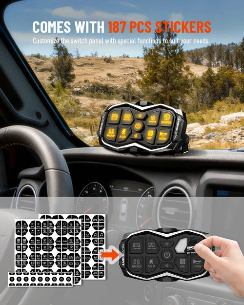 【NOVSIGHT】HALOシリーズ 8ギャング Voice-Controlled Switch Panel 8 Circuits