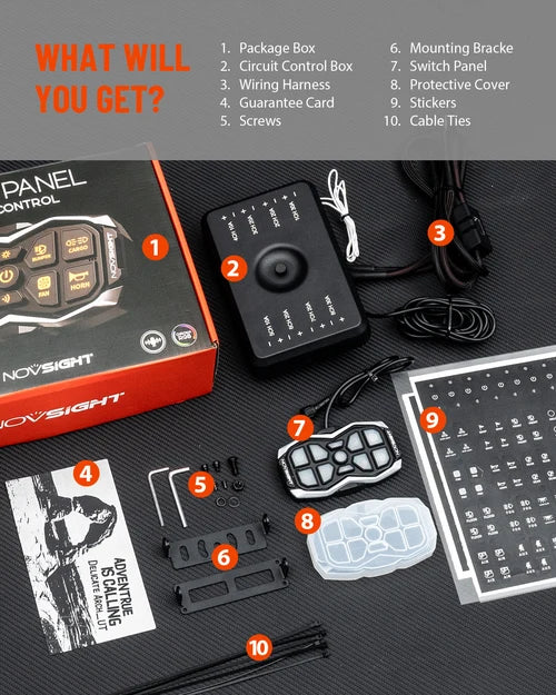【NOVSIGHT】HALOシリーズ 8ギャング Voice-Controlled Switch Panel 8 Circuits