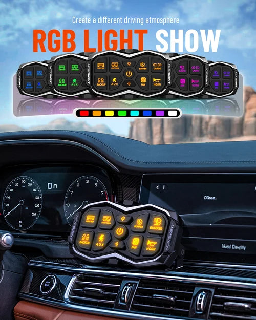 【NOVSIGHT】HALOシリーズ 8ギャング Voice-Controlled Switch Panel 8 Circuits
